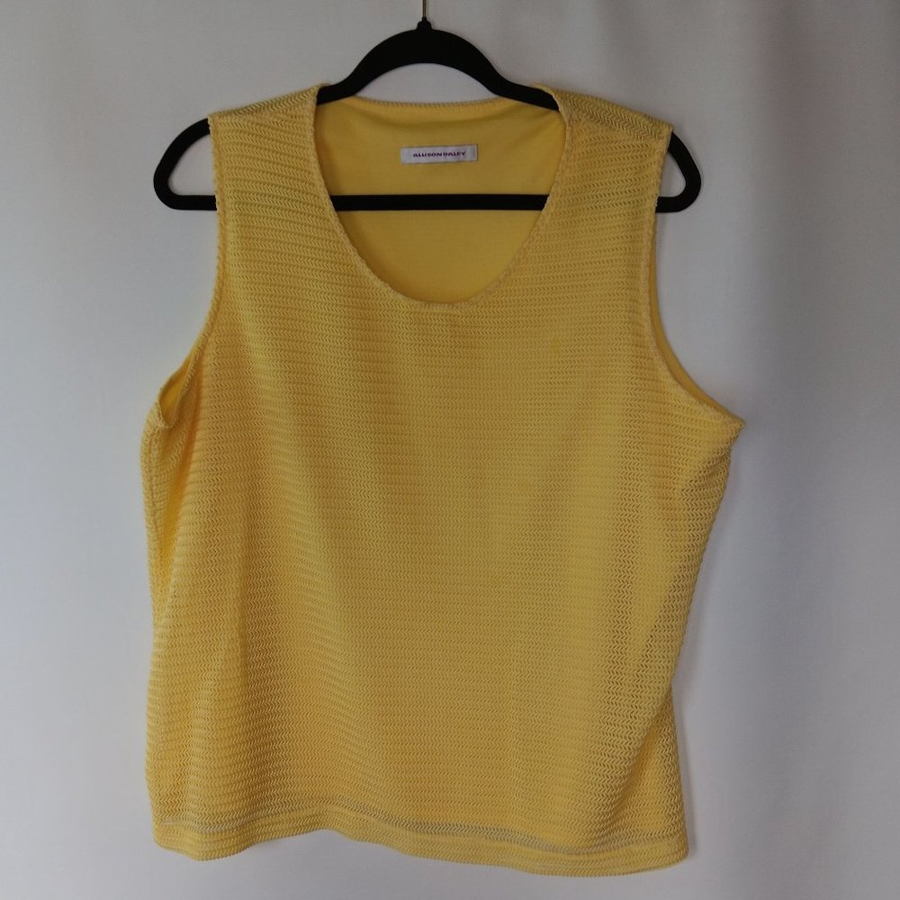Allison Daley Womens Yellow Blouse‎ Sleeveless Top